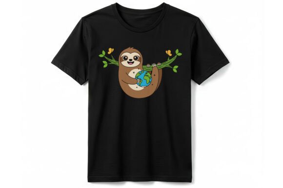 Download Earth Day Sloth Graphic T-shirt - Day Collection