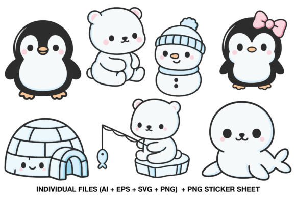 Download Kawaii Winter Animals Clipart - Animal Collection