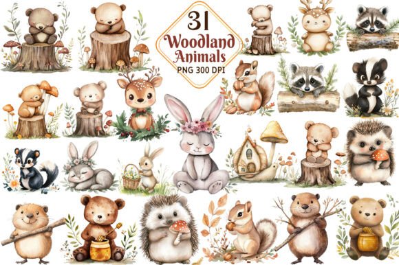 Download Cute Woodland Animal Clipart - Animal Collection