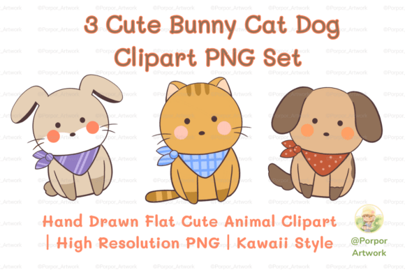 Download 3 Cute Animal PNG Clipart for Crafts - Animal Collection