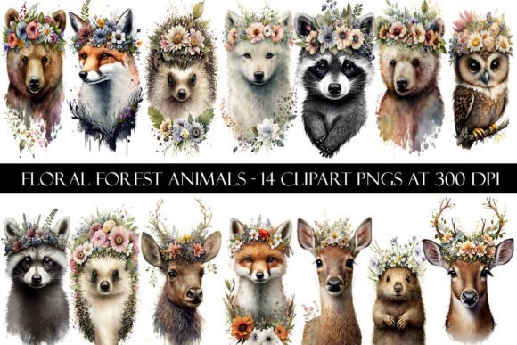 Download Floral Forest Animal Clipart - Animal Collection