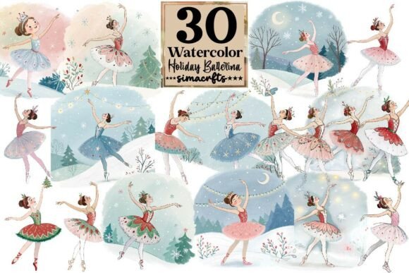 Download Watercolor Holiday Ballerina PNG Clipart - Day Collection