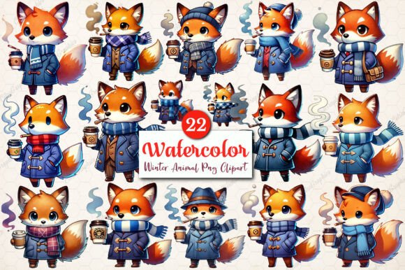 Download Watercolor Winter Animals PNG Clipart - Animal Collection
