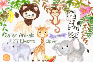 Download Watercolor Safari Animals Clipart Kids Jungle Animals Clipart - Animal Collection